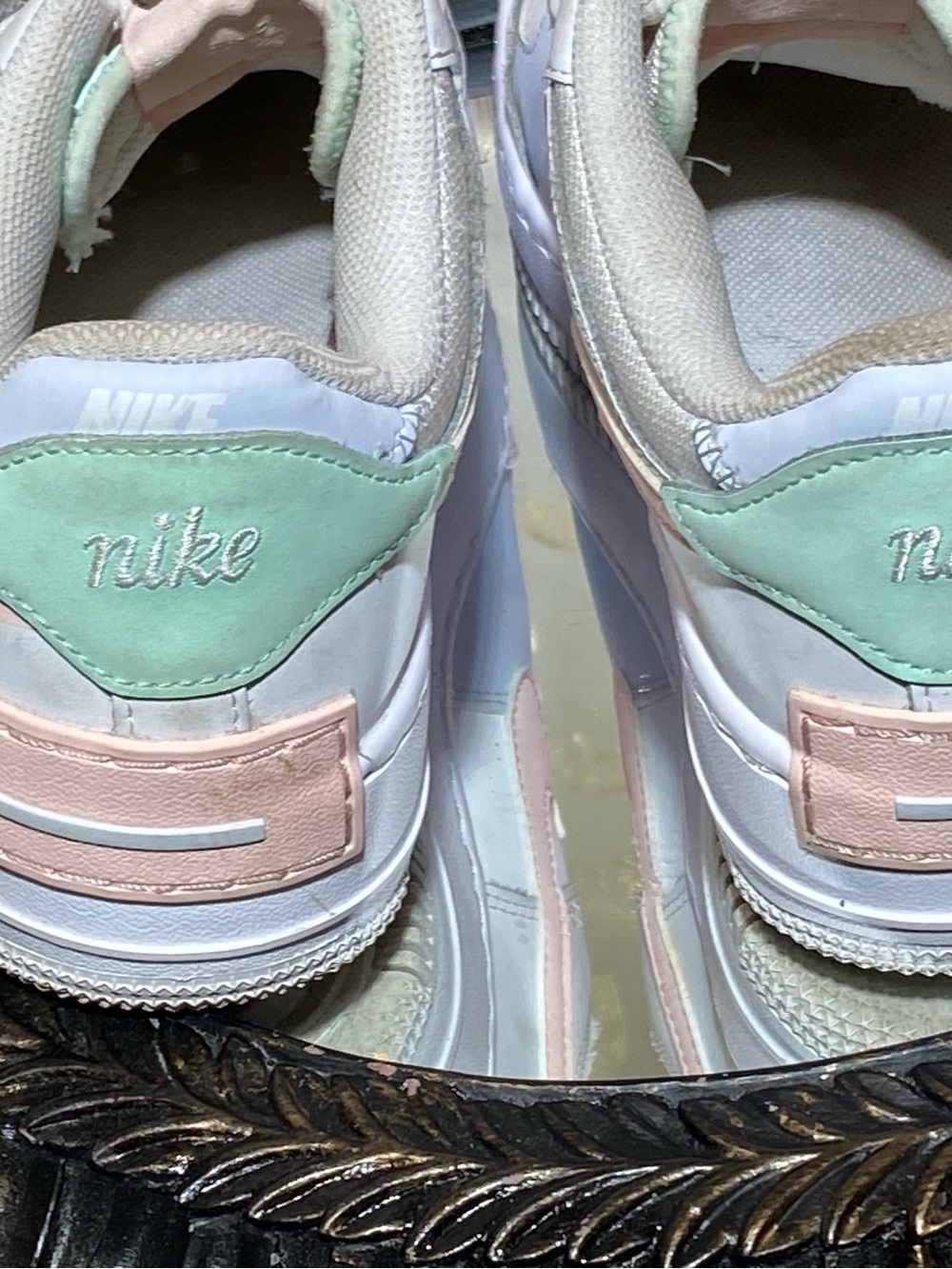 Nike Air Women’s Layered Sneakers in Mint & Pastel Pink - Picture 10 of 13